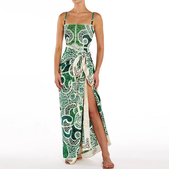 Damen Einteiler Badeanzug mit kunstvollem Blumenmuster R&B