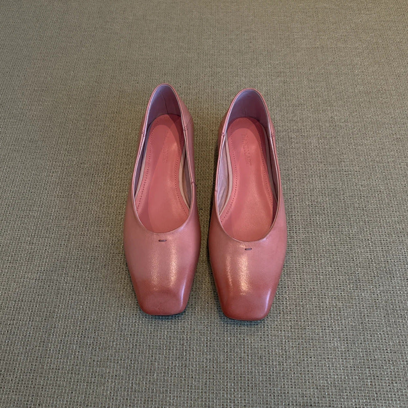 Damen Elegante Flachschuhe mit modischer quadratischer Zehenpartie und hochwertiger Lederverarbeitung R&B