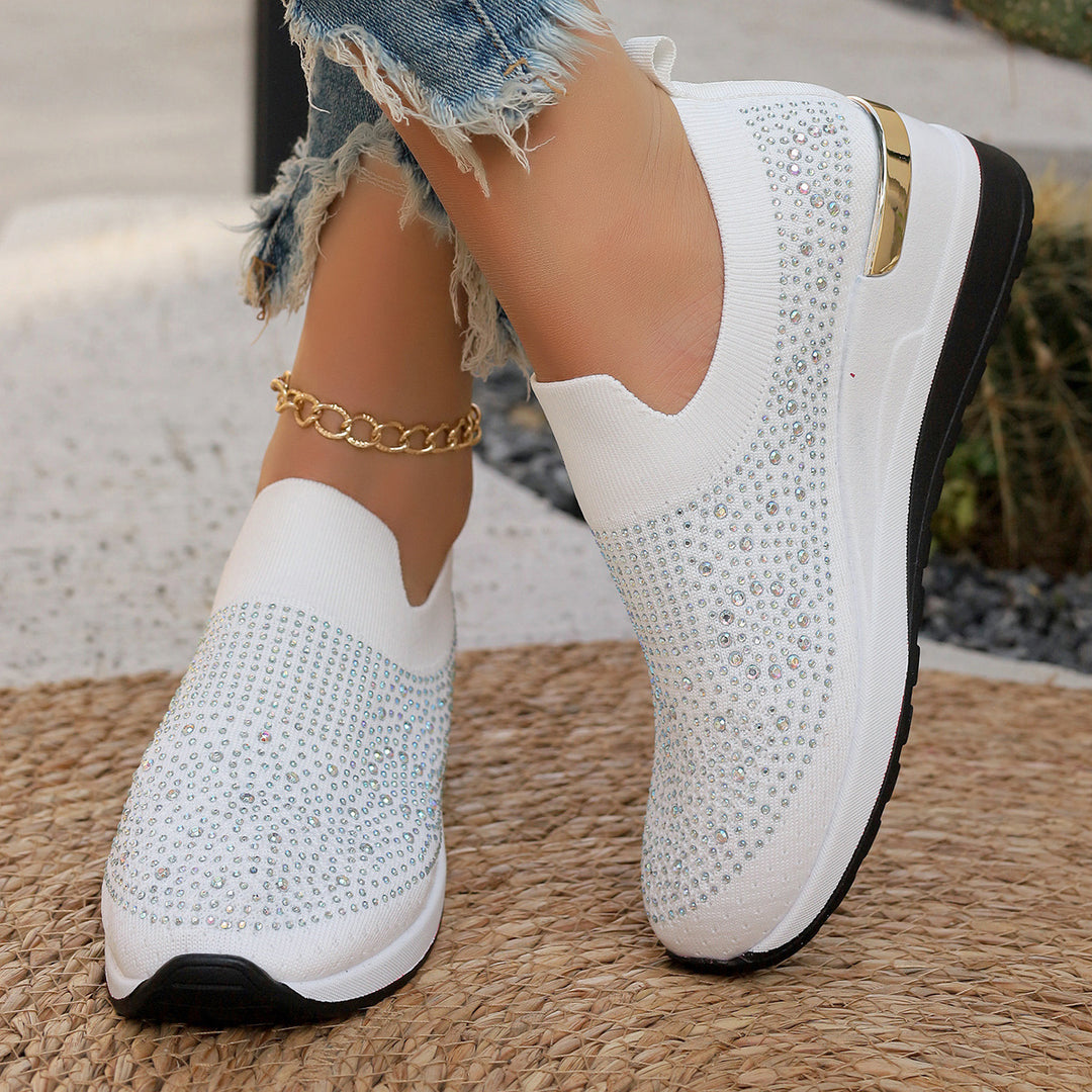 Damen Glitzernde Slip-On Sneakers mit atmungsaktivem Obermaterial und modischem Design R&B