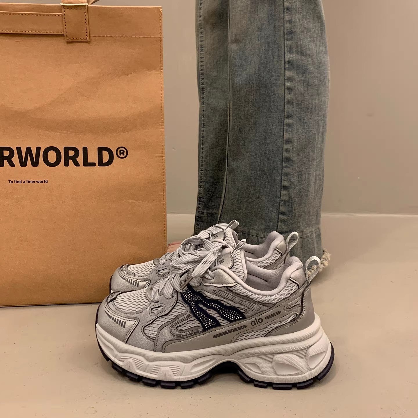 Damen Sportliche Chunky Sneakers mit atmungsaktiver Mesh-Oberfläche und komfortabler Dämpfung R&B