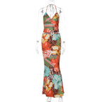 Damen Maxikleid mit aufregendem Blumen- und Tiermotiv R&B