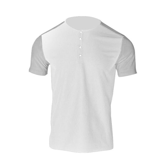 Herren nan kurzärmeliges Henleyshirt mit mittellanger Knopfleiste und Raglanärmeln R&B