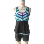 Damen Sportliches Tankini-Set mit stylischem Reißverschluss R&B