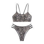 Damen Bikini-Set mit kreativem Leopardenmuster und verstellbaren Trägern R&B