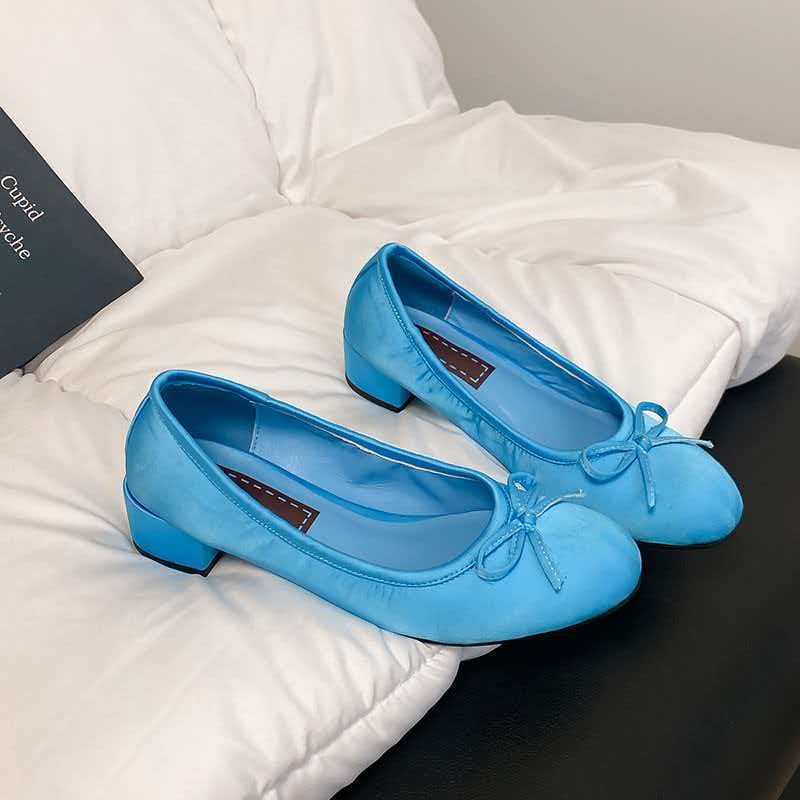 Damen Ballettschuhe mit flexiblem Absatz und zierlichem Schleifendetail R&B
