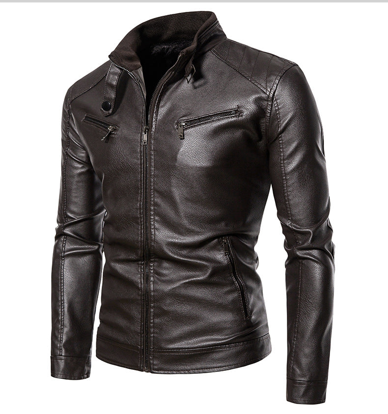 Herren jacke mit modernem Stehkragen und innovativen Reißverschlusstaschen R&B
