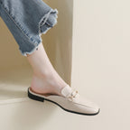 Damen elegante Mules mit modischem Kettendetail