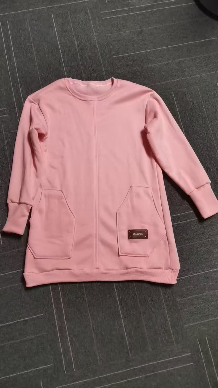 Damen lässiger Hoodie mit praktischen Taschen und dekorativen Details R&B
