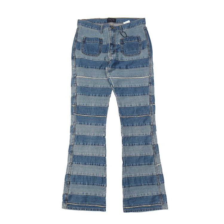 Damen Jeanshose mit modernem Streifenmuster und bequemer Passform R&B
