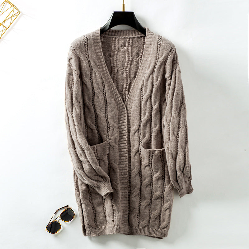 Damen Strickjacke mit einem stilvollen Flechtmuster R&B