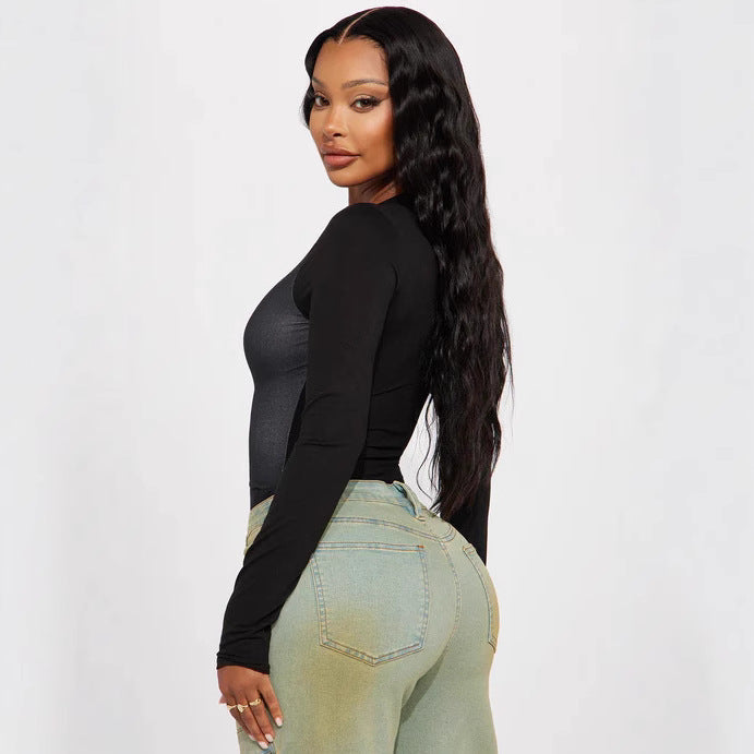 Damen Langarm Bodysuit R&B