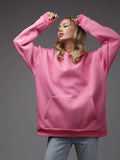 Damen Kuscheliger Oversized Hoodie mit Kängurutasche