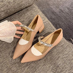 Damen elegante Mary Jane Pumps mit funkelnden Strassdetails R&B