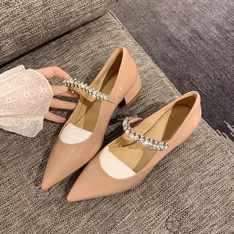 Damen elegante Mary Jane Pumps mit funkelnden Strassdetails R&B