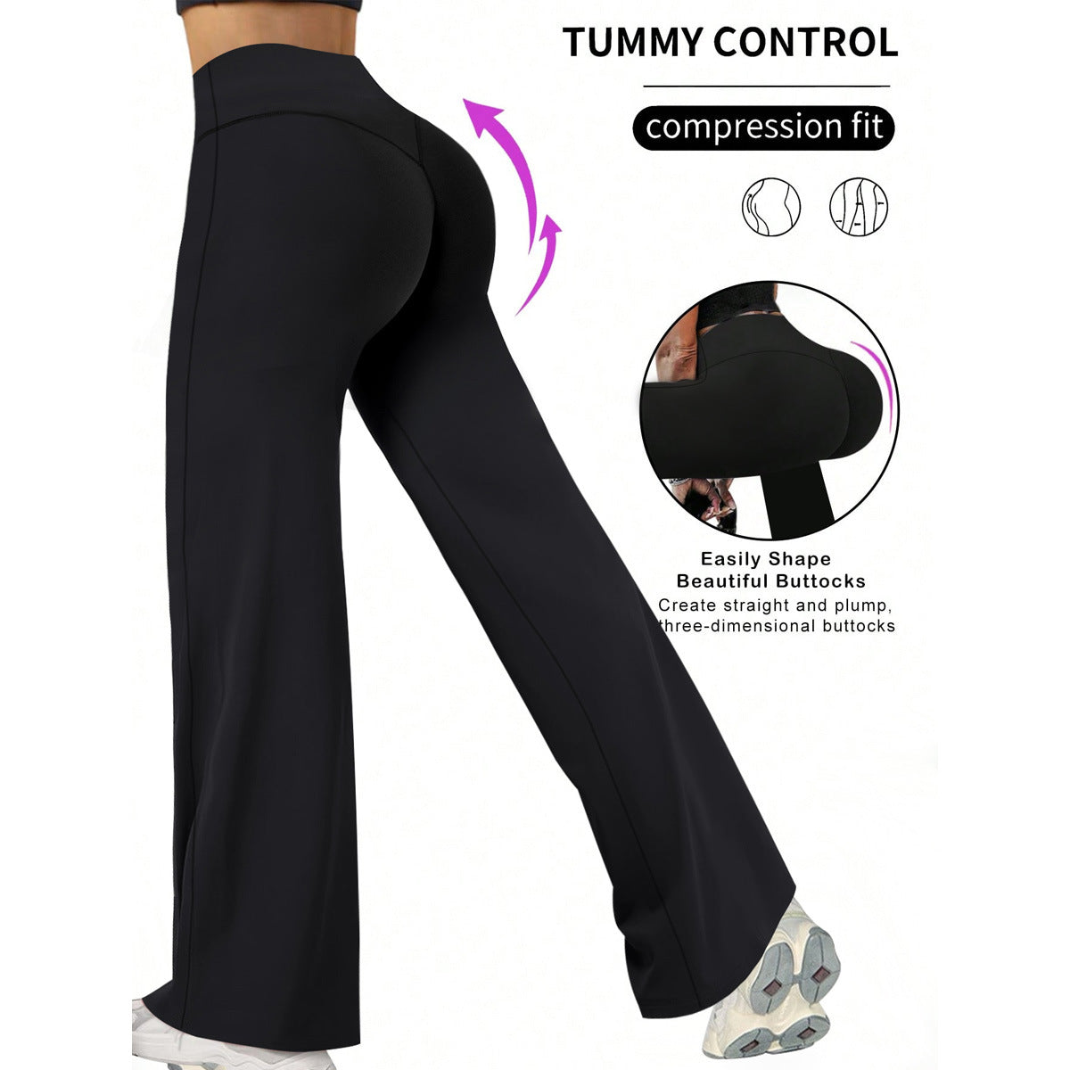 Damen Kompressionshose mit hoher Taille und Tummy Control R&B