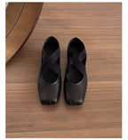 Damen Elegante Ballerinas mit dehnbarem Überkreuz-Riemen R&B