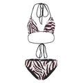 Damen Triangel-Bikini-Set mit stylischem ZR&Bramuster und verstellbaren Trägern R&B
