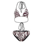 Damen Triangel-Bikini-Set mit stylischem ZR&Bramuster und verstellbaren Trägern R&B