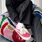 Damen Sneakers im Vintage-Stil mit farbigen Suede-Details