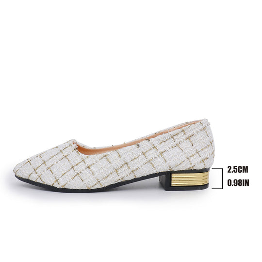 Damen Elegante Ballerinas mit extravaganten Goldakzenten R&B