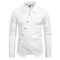Herren modisches Langarmhemd mit asymmetrischem Knopfdesign R&B
