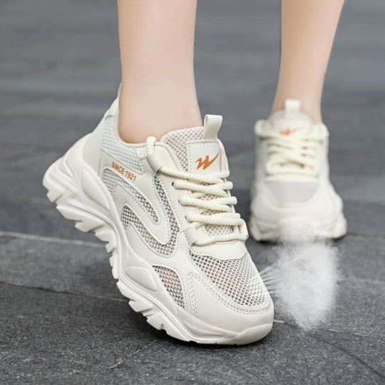 Damen Lauf- und Freizeitschuhe mit atmungsaktivem Mesh-Obermaterial und stoßdämpfender Sohle R&B