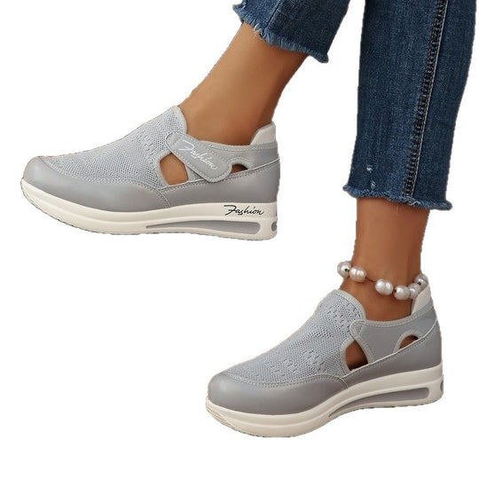 Damen atmungsaktive Slip-On Sneakers mit elastischem Obermaterial R&B