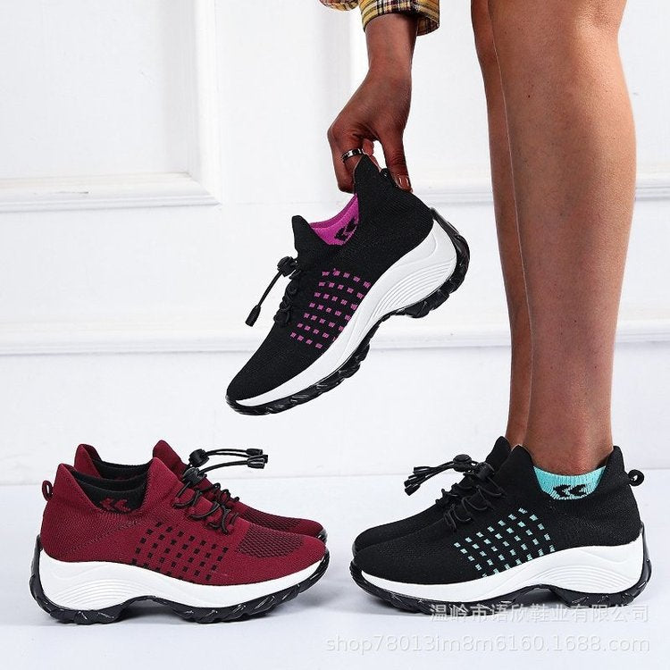 Damen leichte und atmungsaktive Sportschuhe mit elastischem Schnürsystem R&B