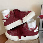 Damen Sportliche Sneaker mit hohem Kragen und eleganter Schnürung R&B