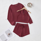 Damen Komfortables Lounge-Set mit kurzem Oberteil und Shorts R&B