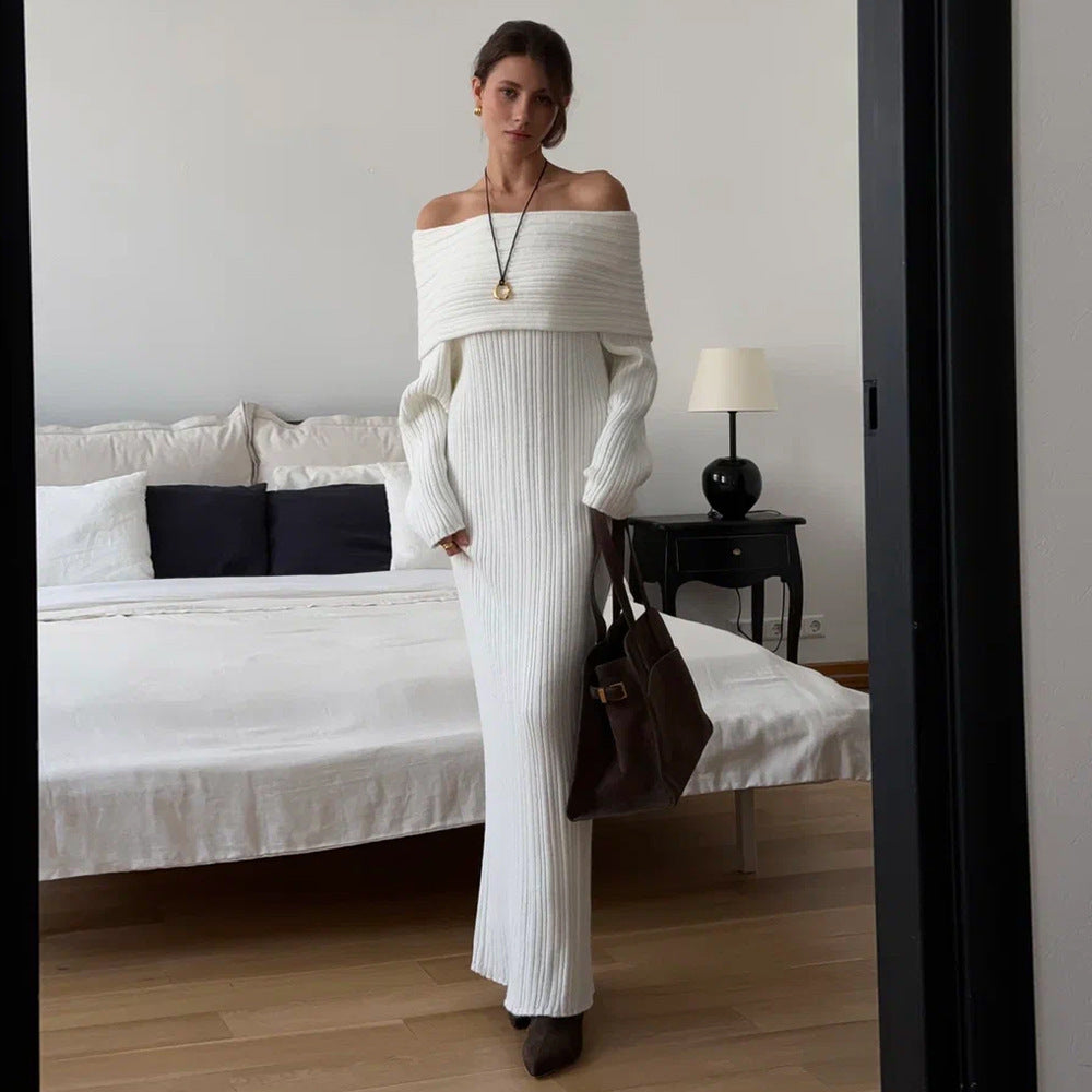Damen Langer, eleganter Strickpullover R&B