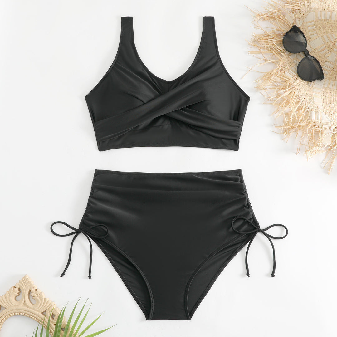 Damen Hochtailliertes Bikini-Set mit verstellbaren Trägern R&B