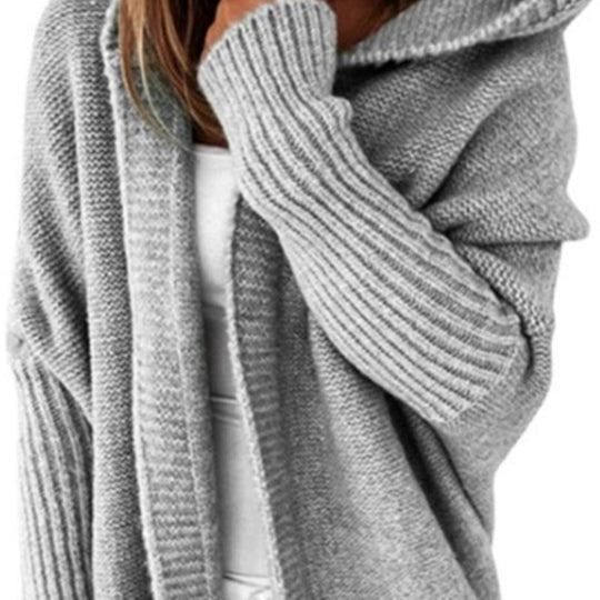 Damen Lässiger Strickpullover mit offener Front und feiner Struktur R&B