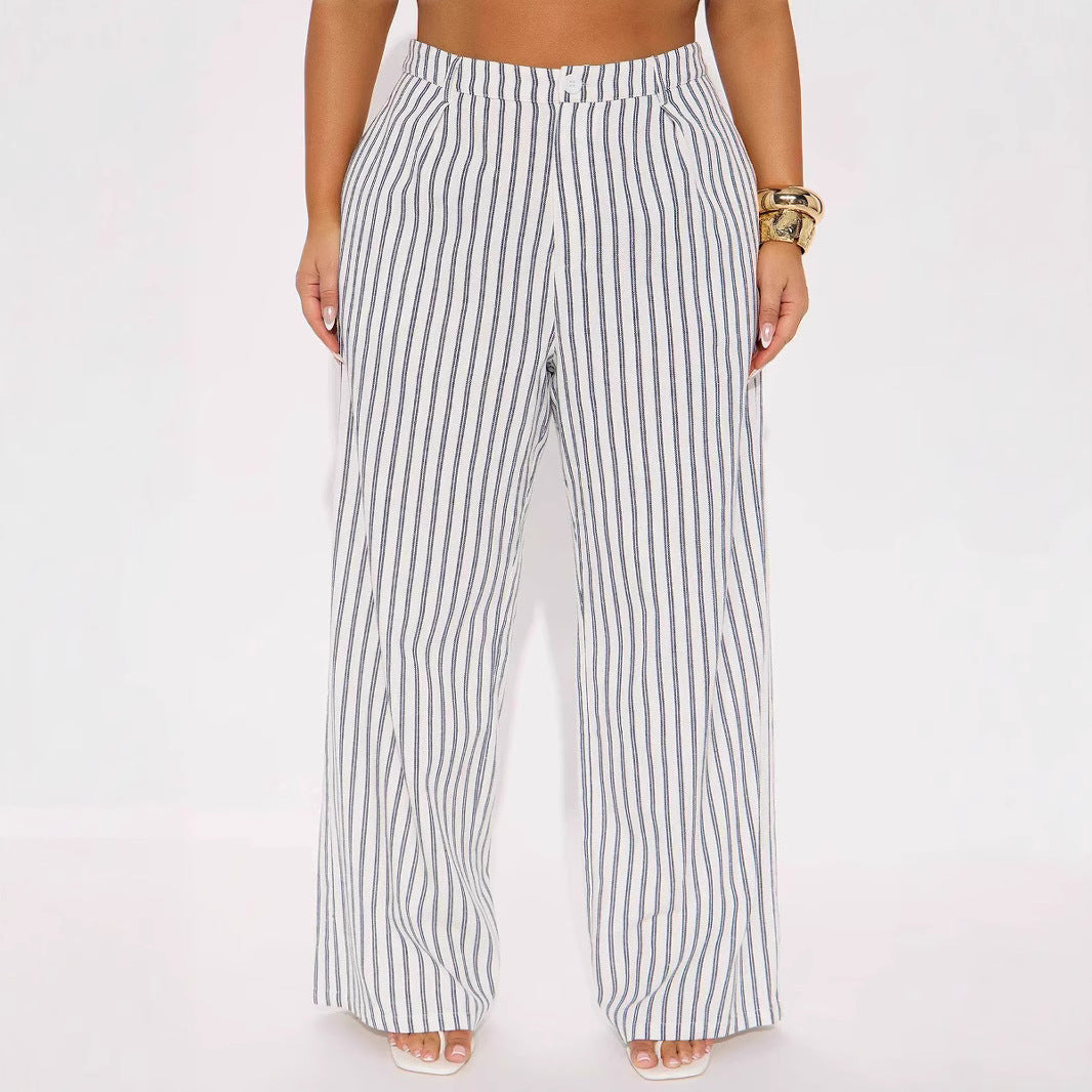 Damen Leichte und luftige Streifenhose R&B