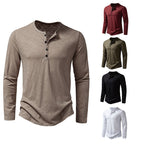 Herren Langarmshirt mit knopflosem V-Ausschnitt und atmungsaktivem Stoff R&B