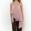 Damen Chiffonoberteil mit asymmetrischem Schnitt und Glanzdetails R&B