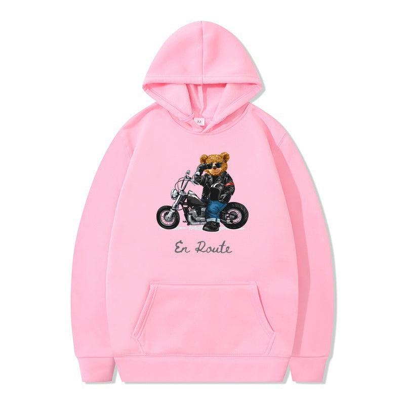 Damen Kapuzenpullover mit einzigartigem Bärenmotiv und lässiger Passform R&B