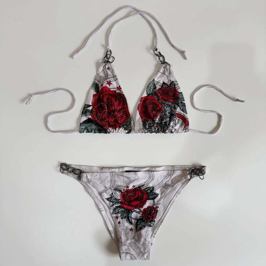 Damen Bikini-Set mit floralen Akzenten und Dekoration R&B