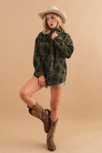 R&B | Retro Plüschjacke mit Reverskragen