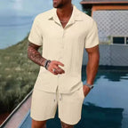 Herren atmungsaktives Sport-Set mit Kurzarm-Hemd und Shorts