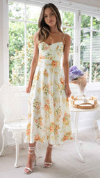 Damen Maxikleid mit zartem Blumenprint und modernem Schnitt R&B