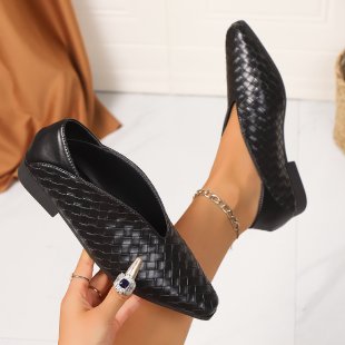 Damen geflochtene Slip-On Ballerinas R&B