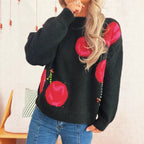 Damen Strickpullover mit kreativem Herzmotiv und weichem Material R&B