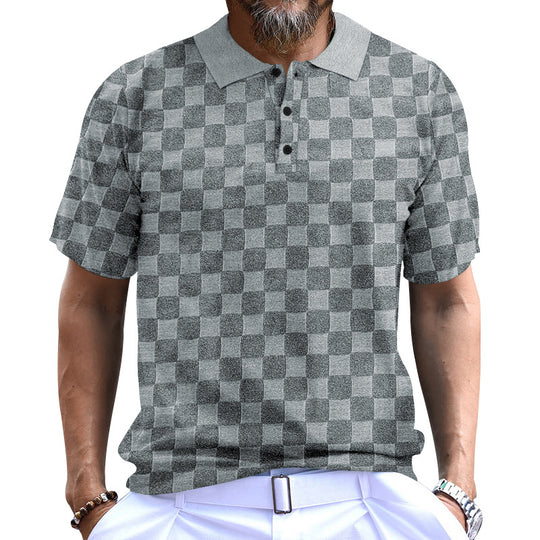 Herren Polo-Shirt mit strukturiertem Design und komfortablem Stehkragen R&B
