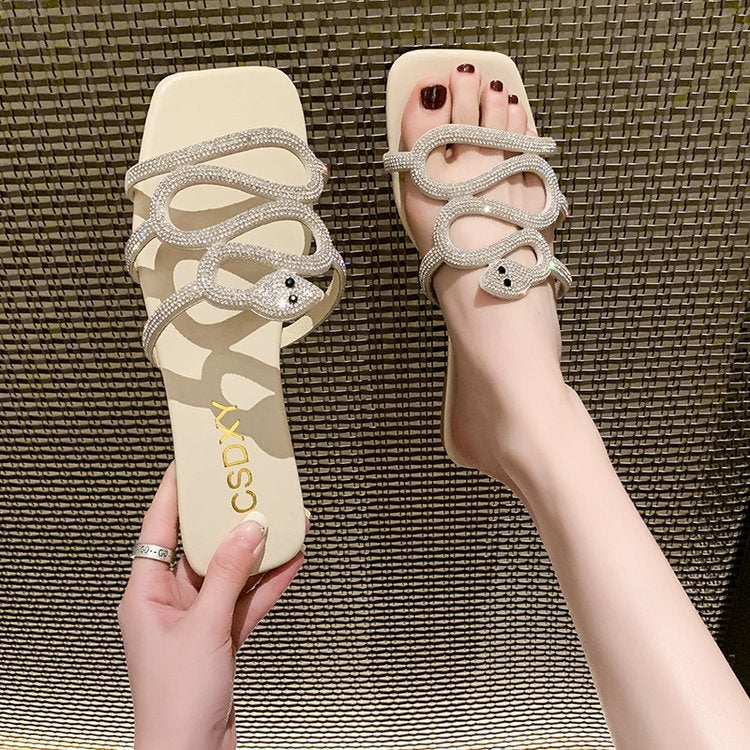 Damen Sandalen mit funkelndem Strass-Design und komfortabler Sohle R&B