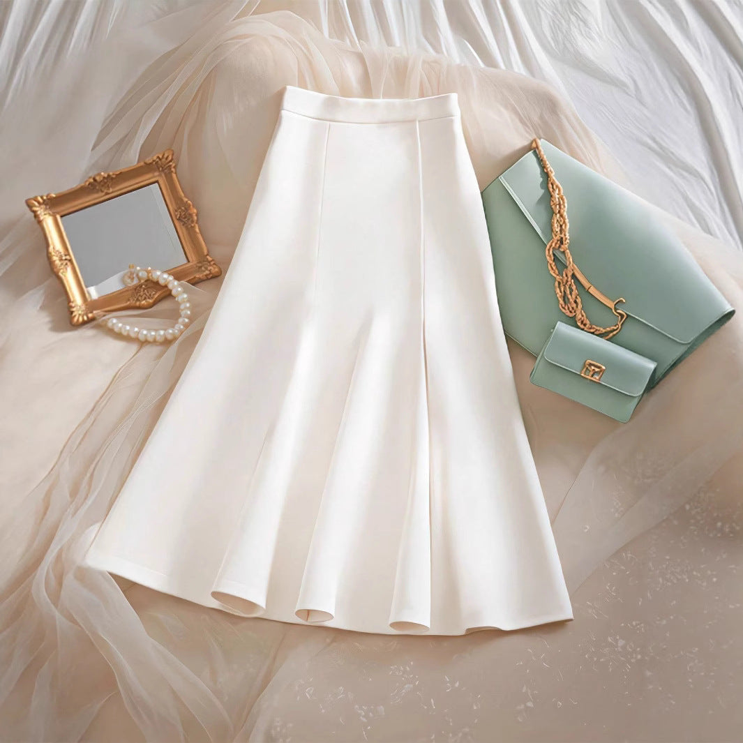Damen Eleganter Midirock mit Knopfdetails und schwingendem Saum R&B