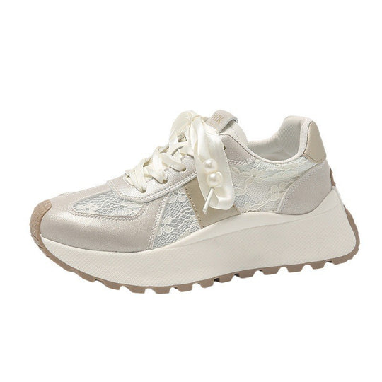 Damen modische Sneakers mit glänzenden Akzenten und eleganter Schnürung R&B