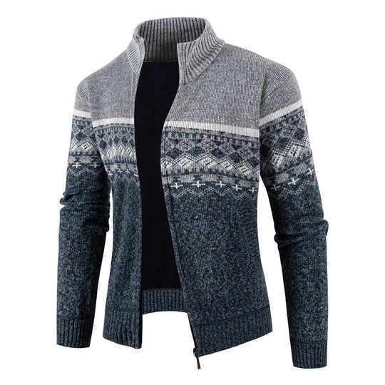 Herren modische Strickjacke mit hohem Kragen R&B