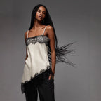 Damen Spitzen-Cami mit asymmetrischem Schnitt R&B