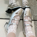 Damen elegante Ballerina-Schuhe mit dekorativen Schnallen R&B